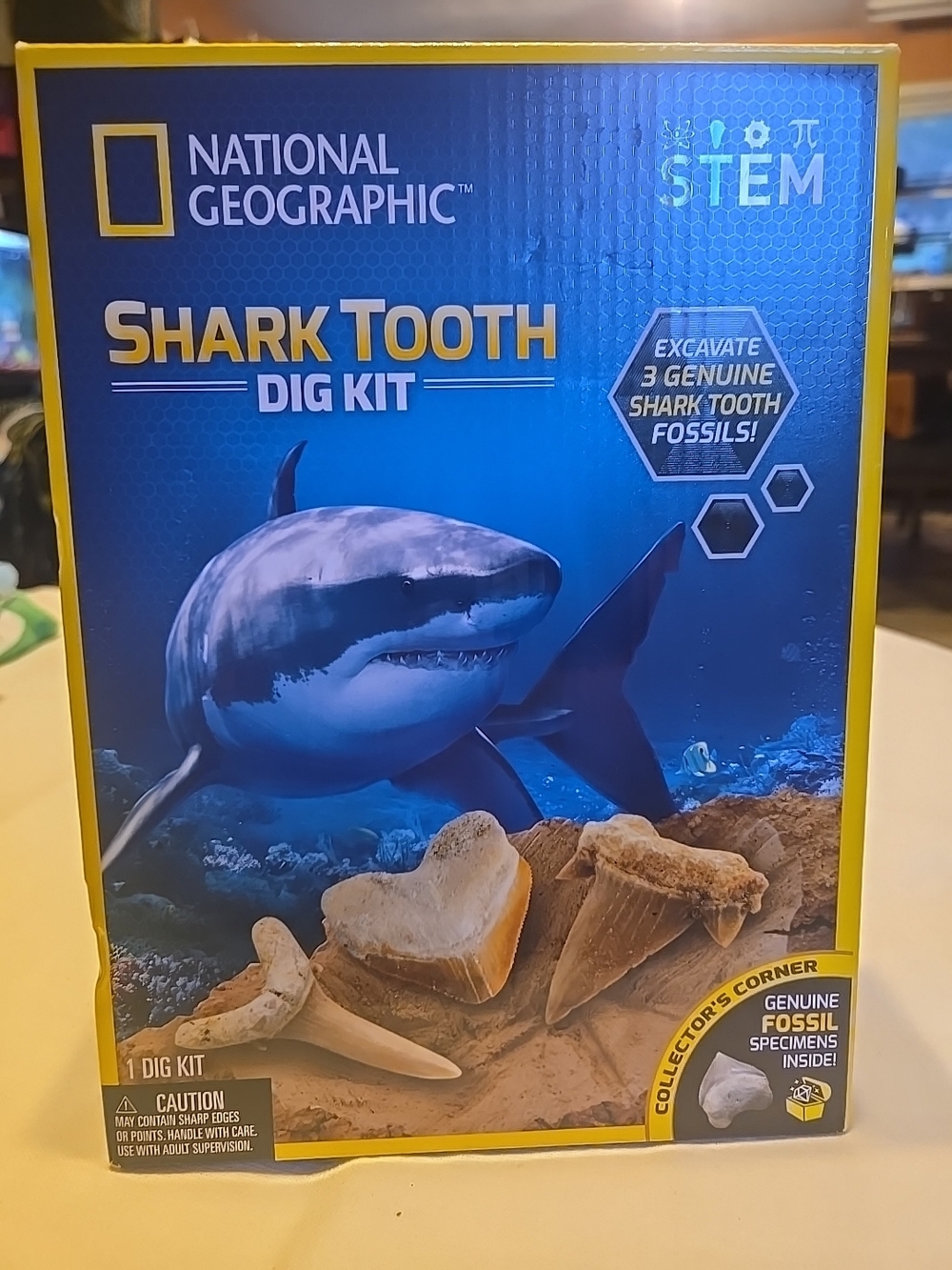National Geographic Shark Tooth Dig Kit - Blue and Yellow 1